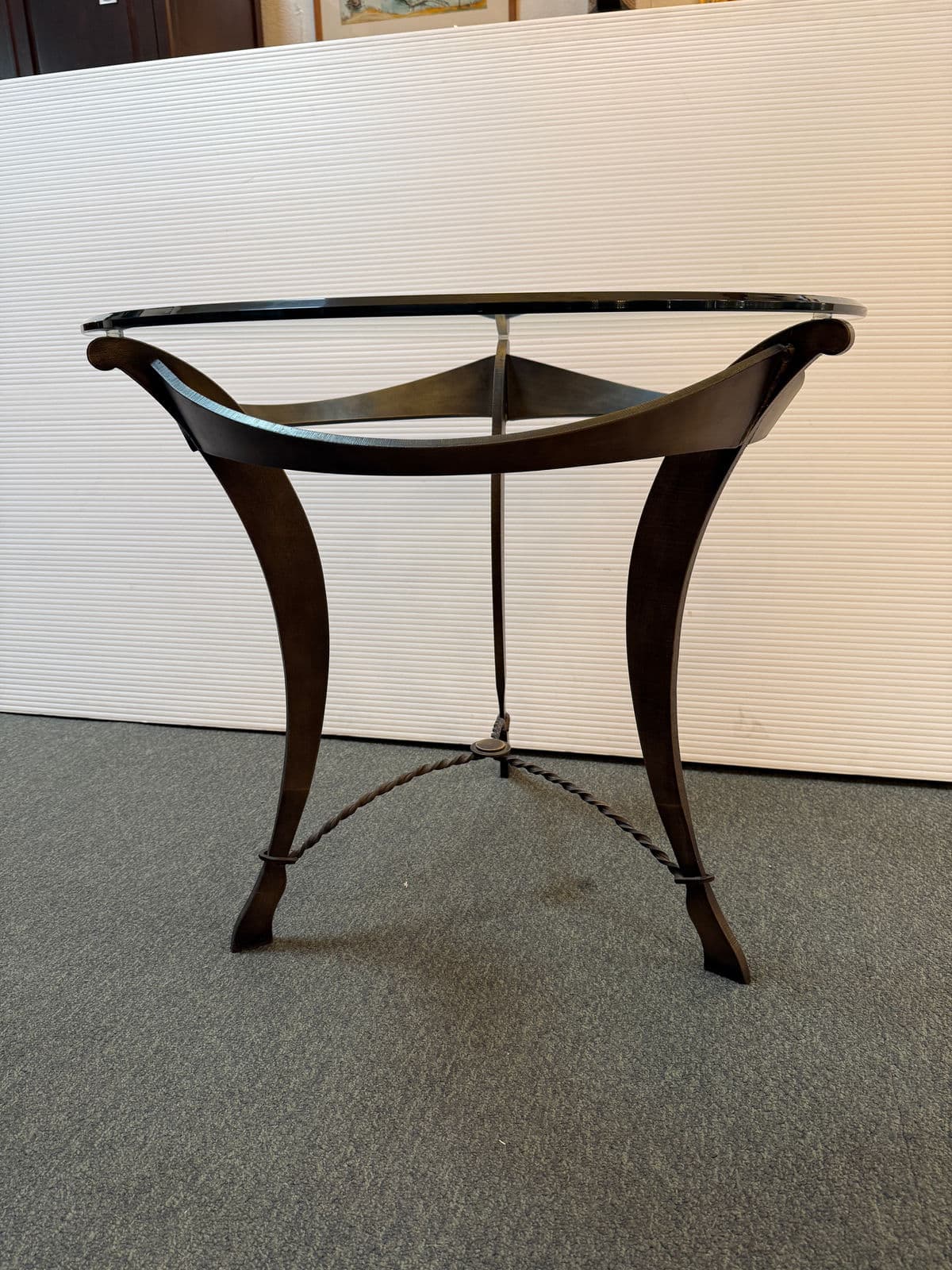 Kollka Style Contemporary Iron + Glass Side Table - Thumbnail 4