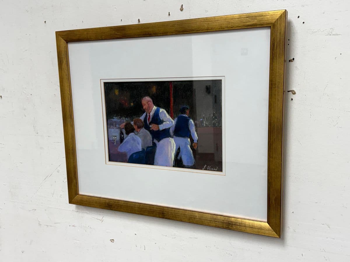 Circa 2004 Francine Hurd "Restaurant Series 1" Original Pastel Art Work, Signed - Thumbnail 6