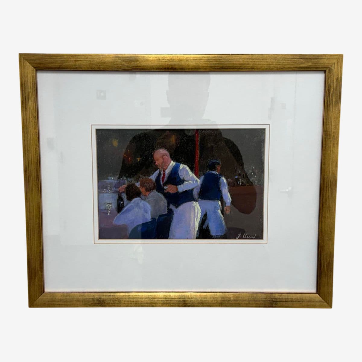 Circa 2004 Francine Hurd "Restaurant Series 1" Original Pastel Art Work, Signed - Image 1