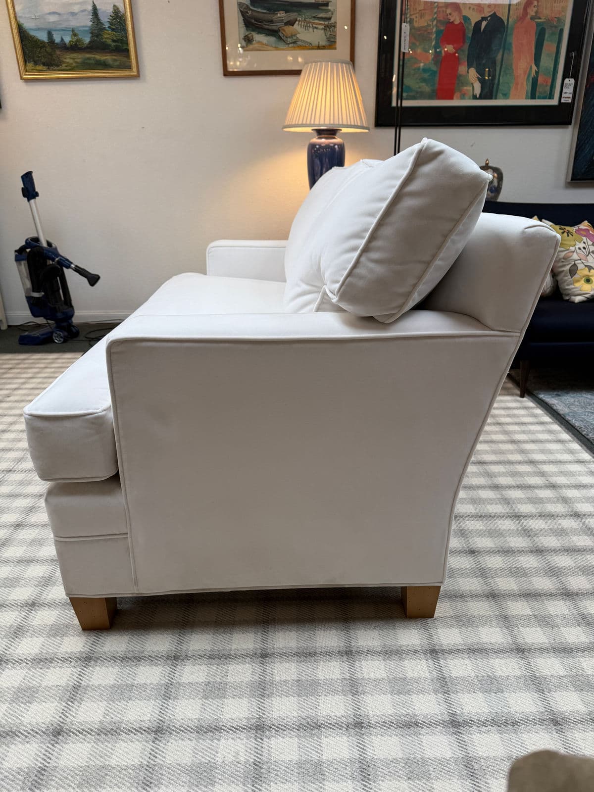 Sunrise Home + Hickory Chair Company White Velvet Loveseat - Thumbnail 6