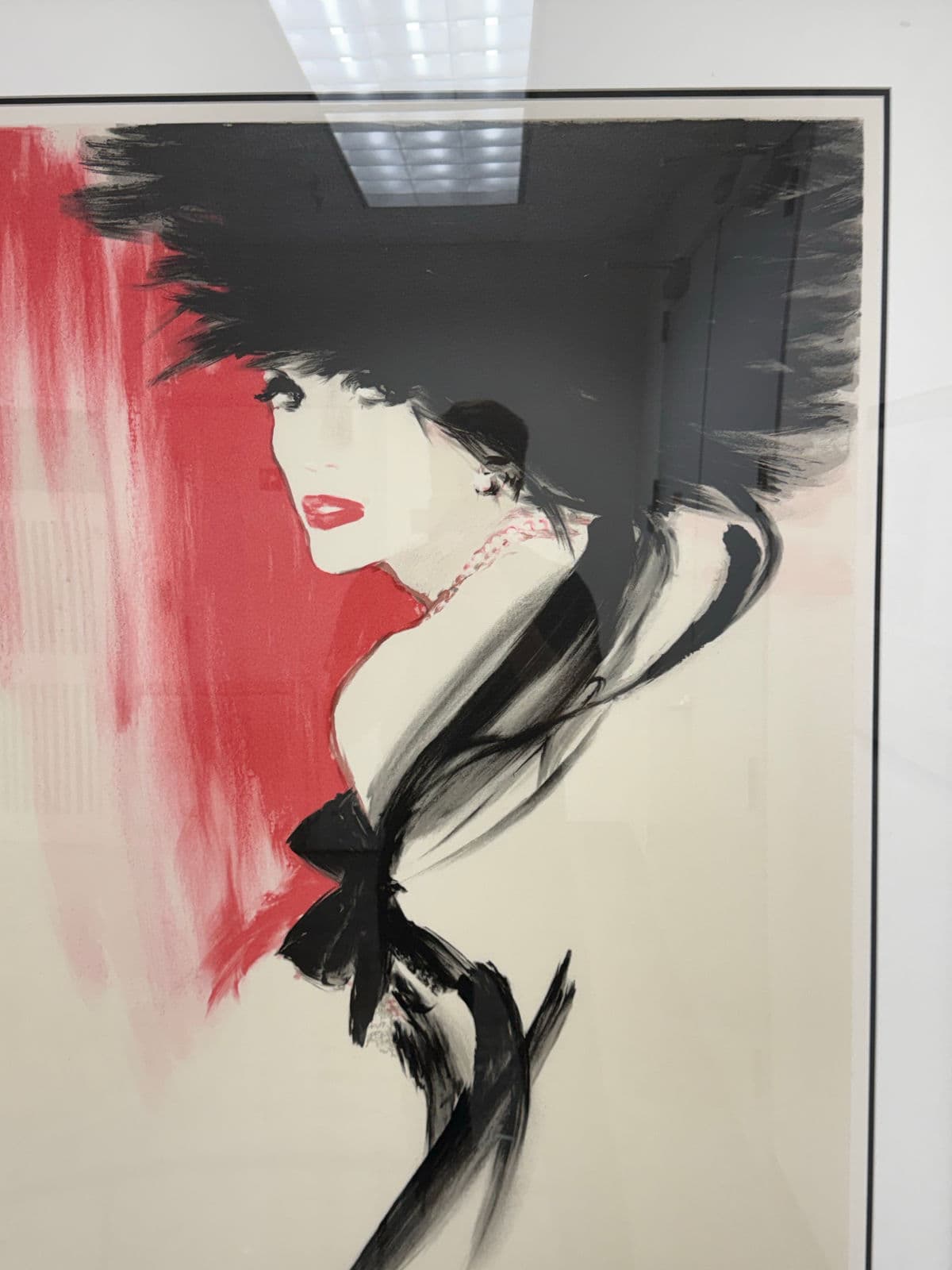 Circa 1990 Fashion Illustrator René Gruau "La Belle en Noir" Artist Proof, Framed - Thumbnail 4