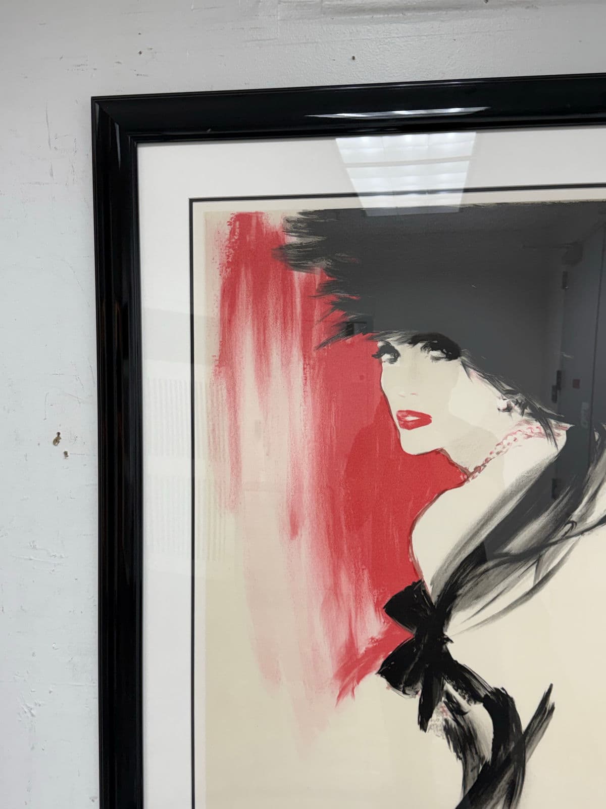 Circa 1990 Fashion Illustrator René Gruau "La Belle en Noir" Artist Proof, Framed - Thumbnail 6