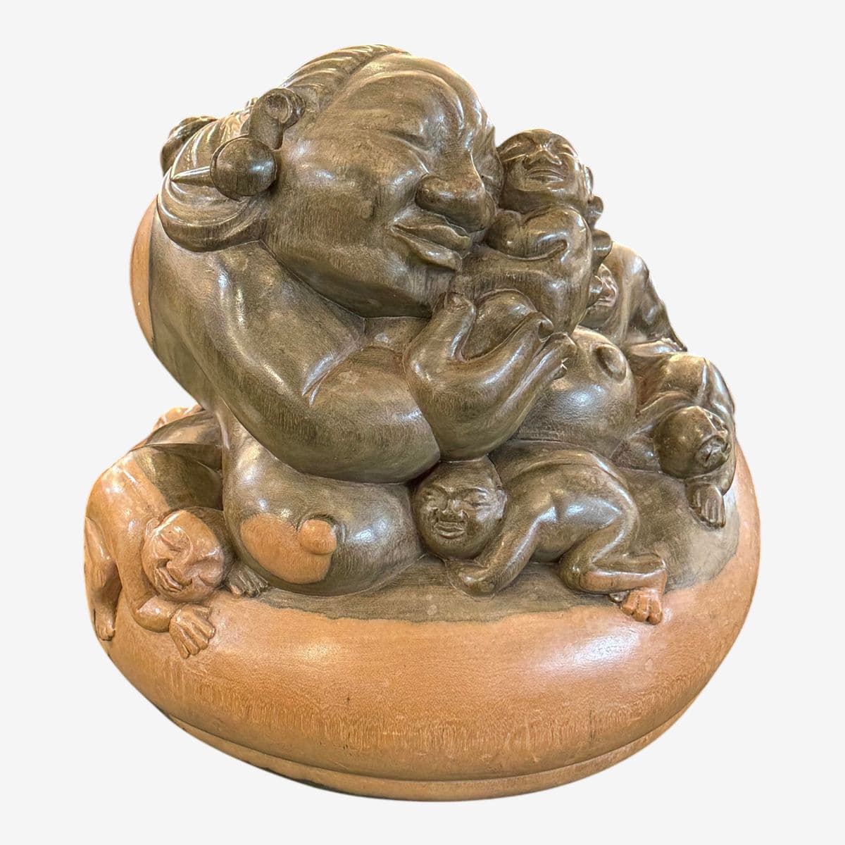 Antique Japanese Carved Boxwood Fertility Sculpture - Image 1