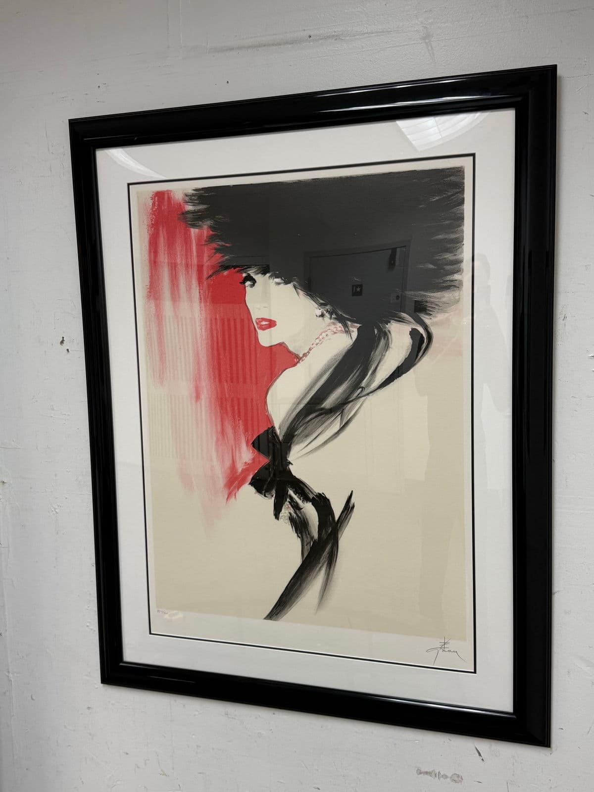 Circa 1990 Fashion Illustrator René Gruau "La Belle en Noir" Artist Proof, Framed - Thumbnail 12