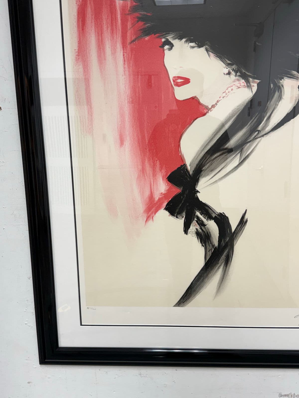 Circa 1990 Fashion Illustrator René Gruau "La Belle en Noir" Artist Proof, Framed - Thumbnail 8