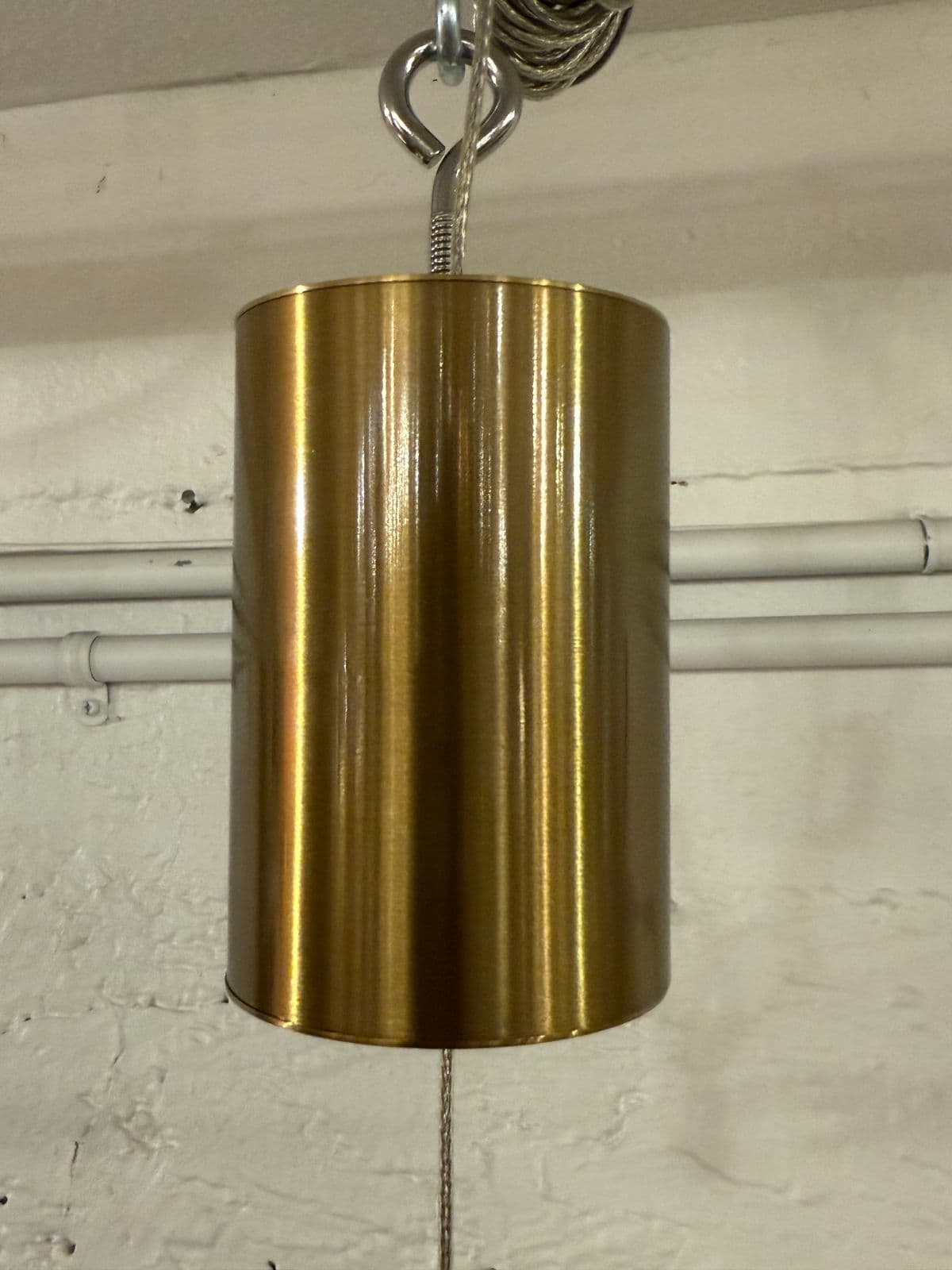 Bomma Lens Single Pendant, White With Brass - Thumbnail 11