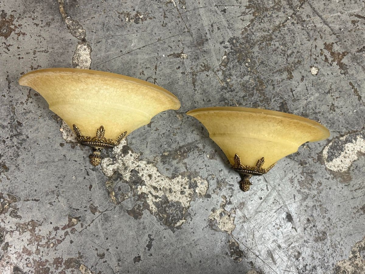 Neoclassical Inspired Frosted Glass Wall Sconces, Pair - Thumbnail 5