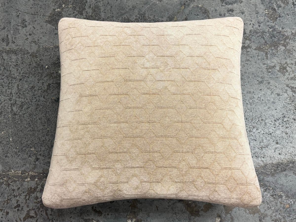 Custom Design Taupe Chenille Patterned Ottoman - Thumbnail 6