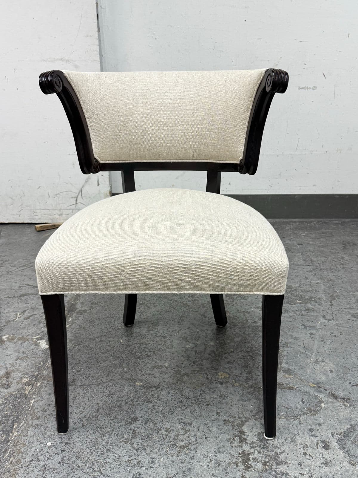 Custom Side Chair With Woven Wool Upholstery - Thumbnail 3