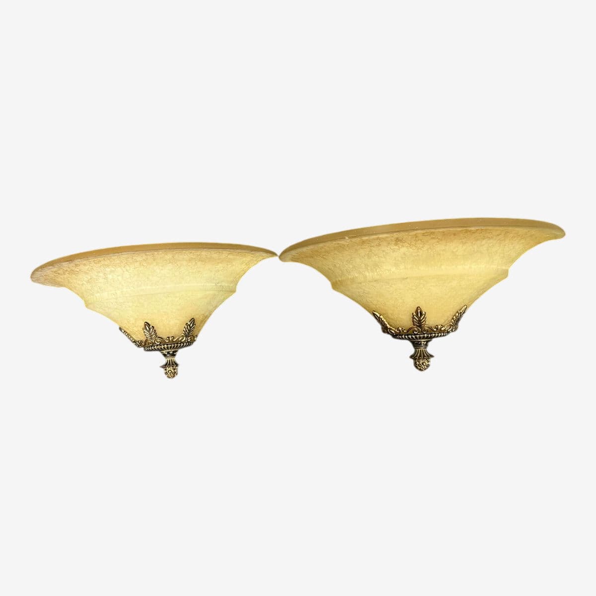 Neoclassical Inspired Frosted Glass Wall Sconces, Pair - Image 1
