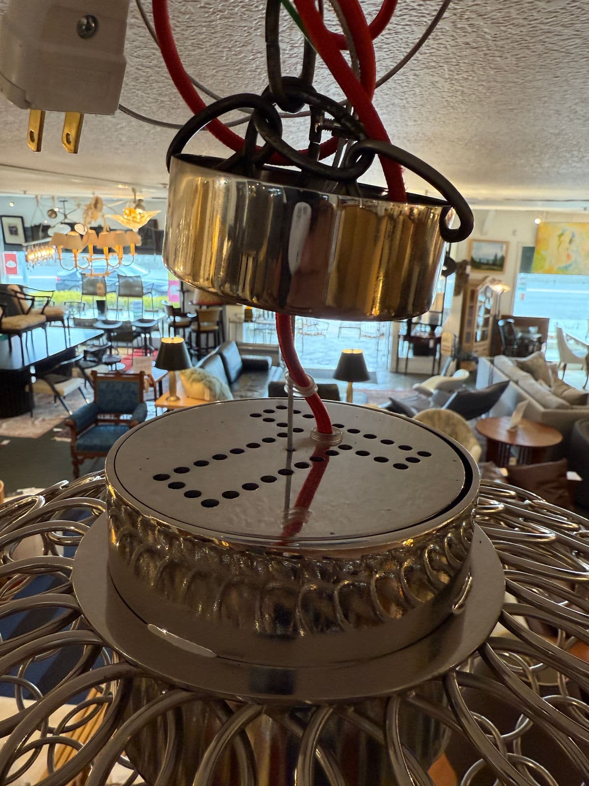 Bruno Rainaldi for Terzani Round g.r.a. Silver Nickel Ceiling Pendant - Thumbnail 10