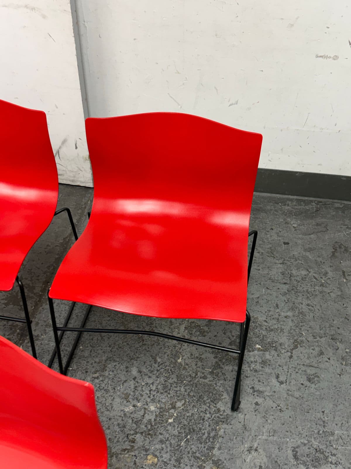 Circa 1998 Massimo Vignelli for Knoll Red Handerkerchief Chairs, Set of Five - Thumbnail 5