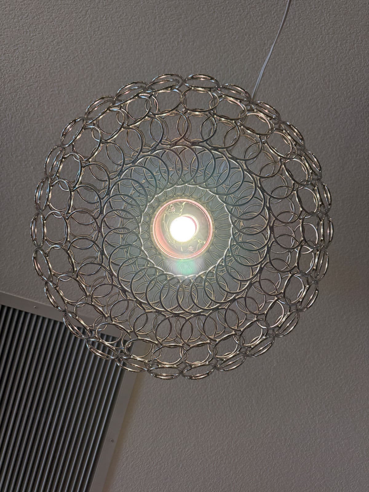 Bruno Rainaldi for Terzani Round g.r.a. Silver Nickel Ceiling Pendant - Thumbnail 4