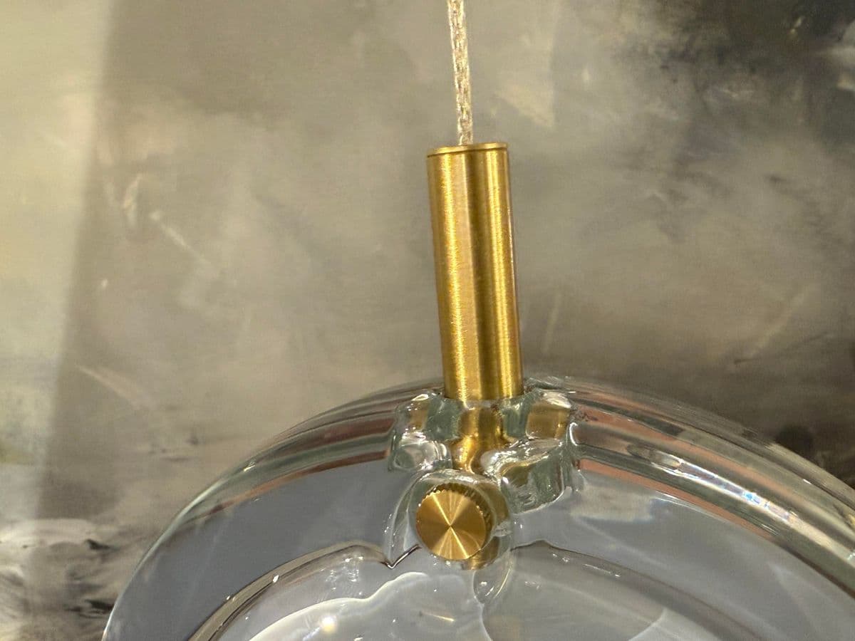 Bomma Lens Single Pendant, White With Brass - Thumbnail 10