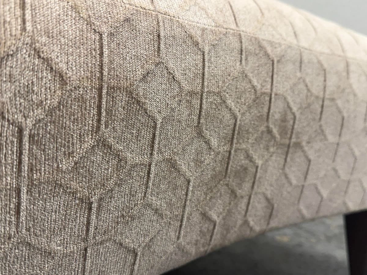Custom Design Taupe Chenille Patterned Ottoman - Thumbnail 11