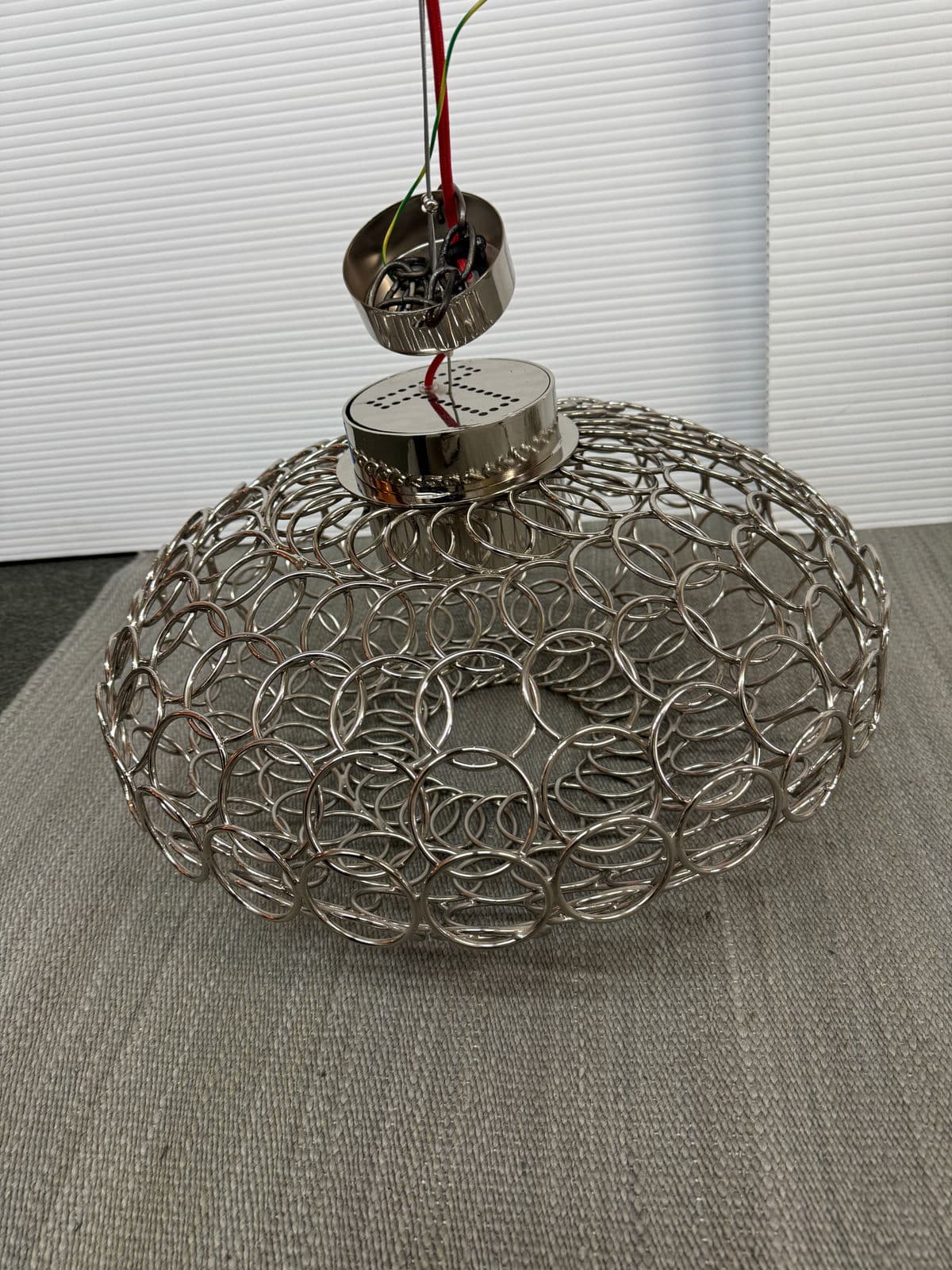 Bruno Rainaldi for Terzani Round g.r.a. Silver Nickel Ceiling Pendant - Thumbnail 7