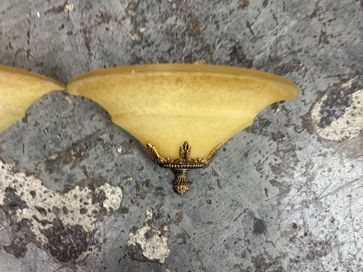 Neoclassical Inspired Frosted Glass Wall Sconces, Pair - Thumbnail 4