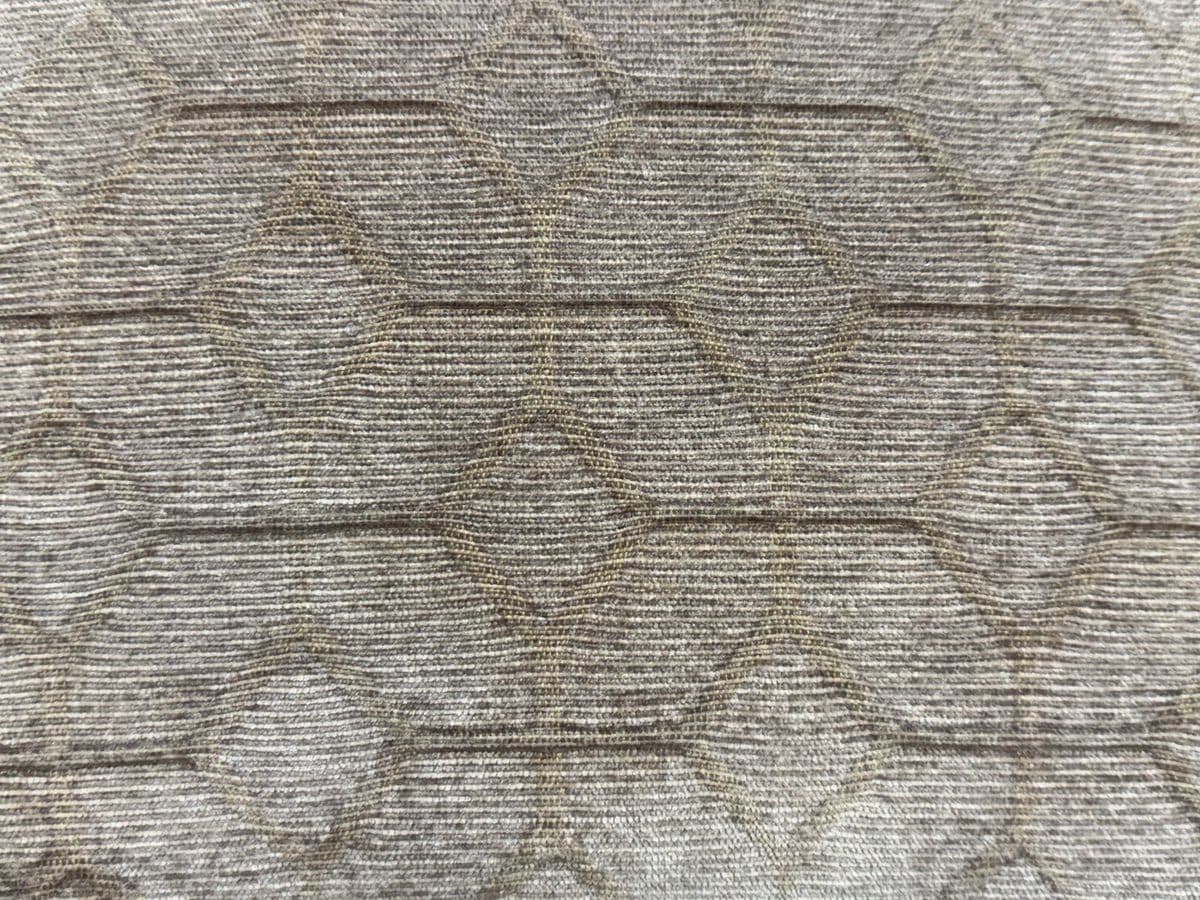 Custom Design Taupe Chenille Patterned Ottoman - Thumbnail 12