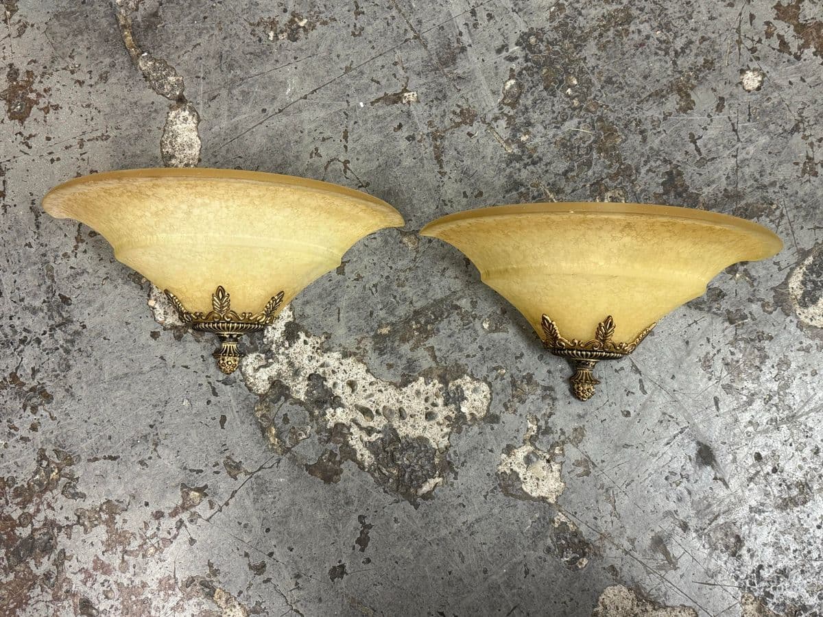 Neoclassical Inspired Frosted Glass Wall Sconces, Pair - Thumbnail 3