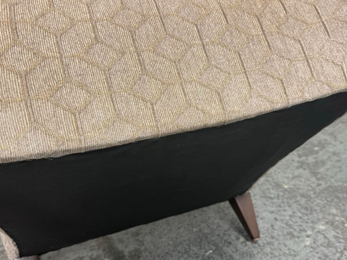 Custom Design Taupe Chenille Patterned Ottoman - Thumbnail 13