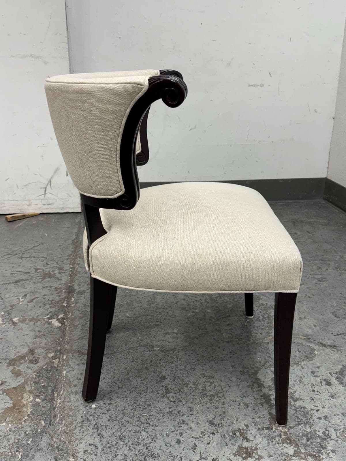 Custom Side Chair With Woven Wool Upholstery - Thumbnail 7