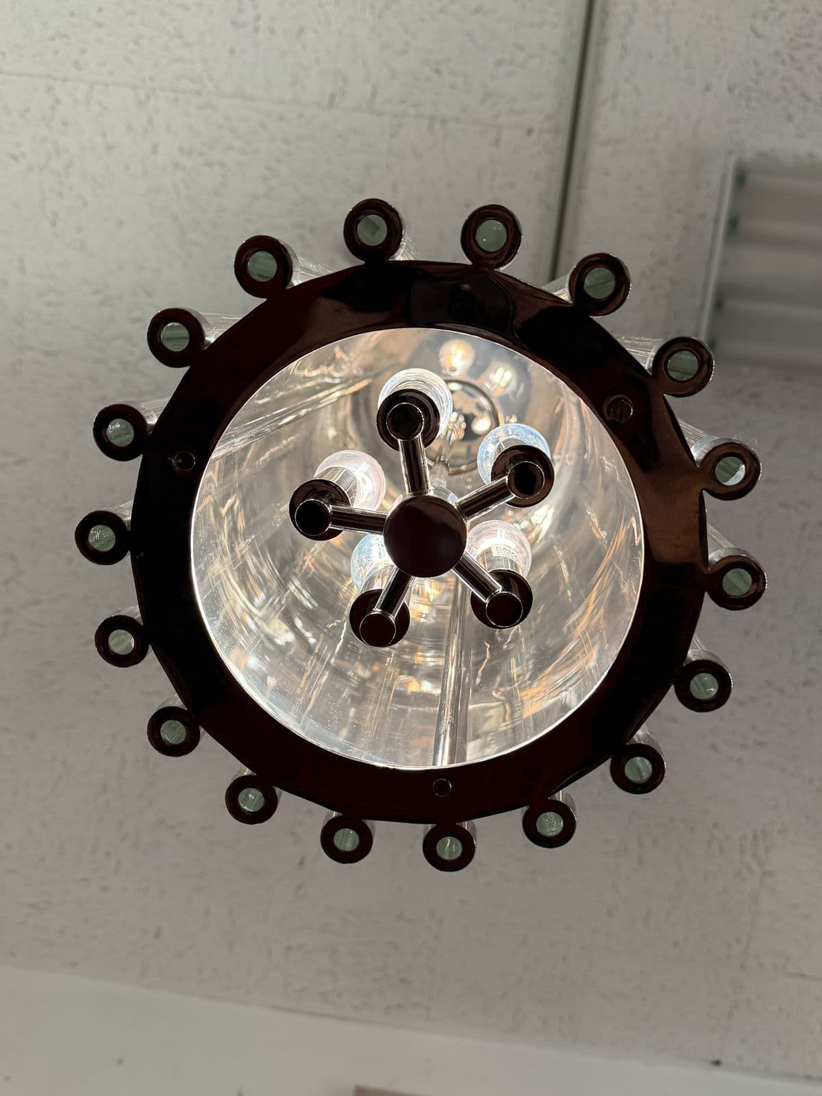 Robert Abbey Cole Nickel + Glass Rod 5 Light Pendant - Thumbnail 10