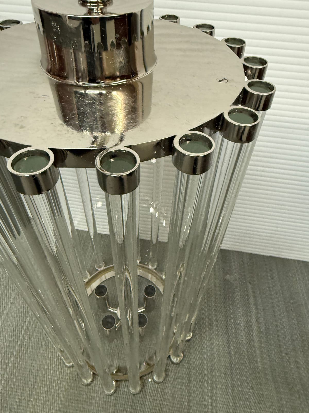 Robert Abbey Cole Nickel + Glass Rod 5 Light Pendant - Thumbnail 9