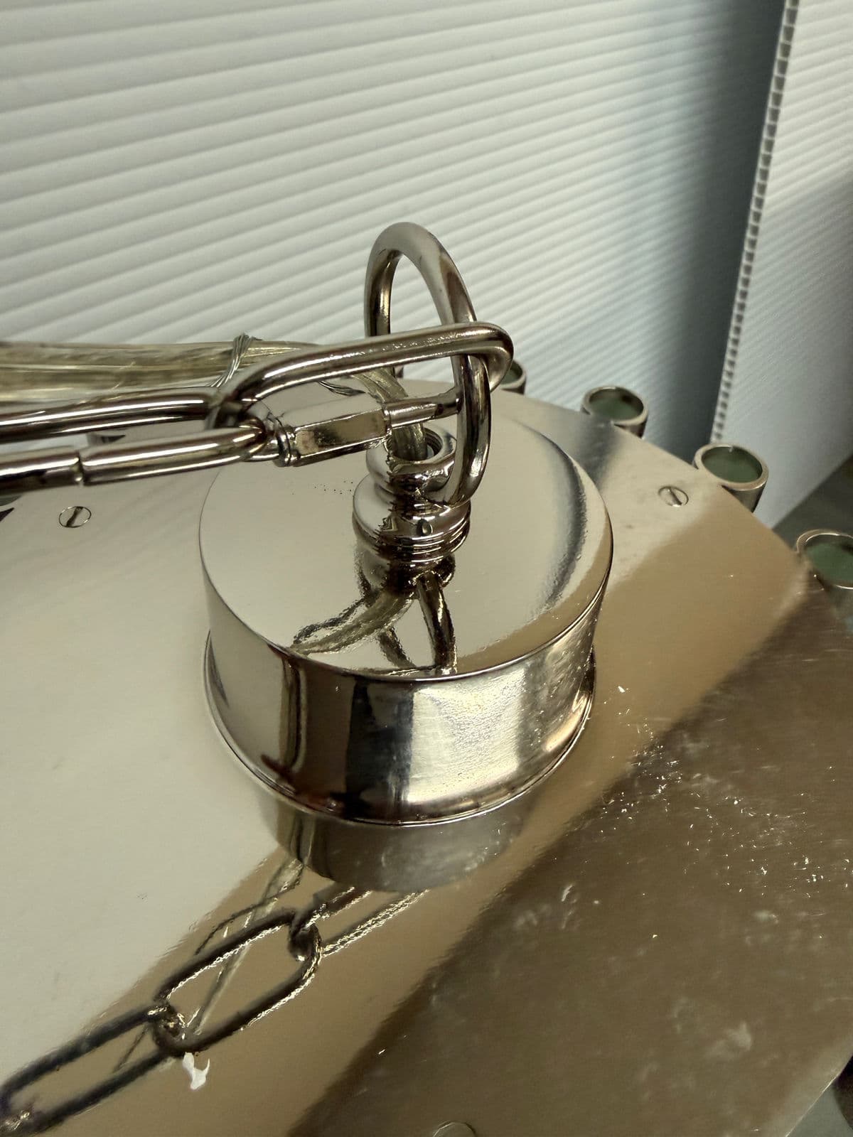 Robert Abbey Cole Nickel + Glass Rod 5 Light Pendant - Thumbnail 8