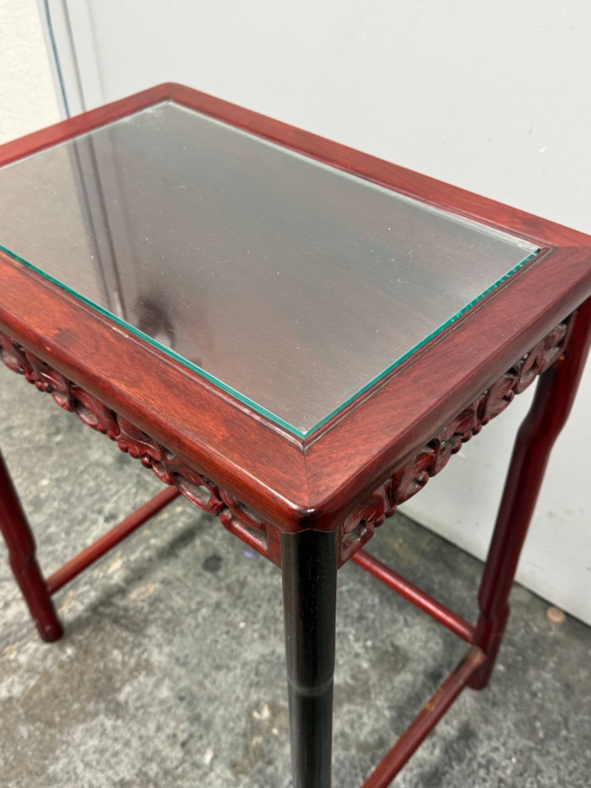 Vintage Chinese Carved Rosewood Side Nesting Table - Thumbnail 5