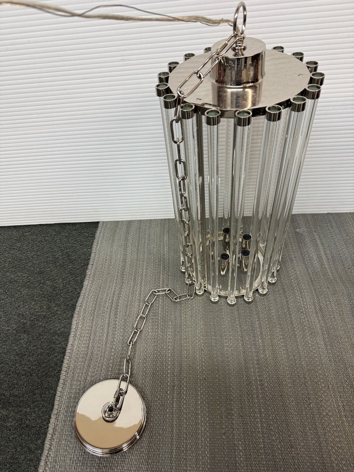 Robert Abbey Cole Nickel + Glass Rod 5 Light Pendant - Thumbnail 7