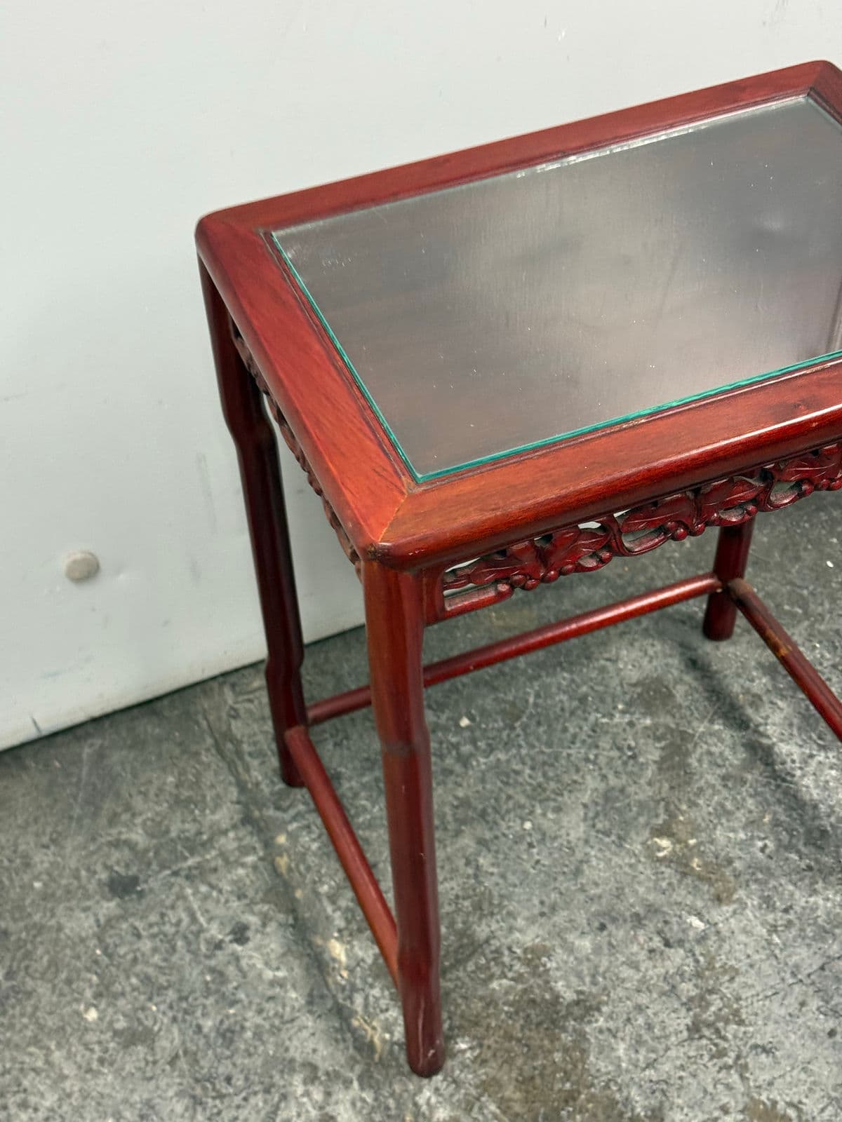 Vintage Chinese Carved Rosewood Side Nesting Table - Thumbnail 8