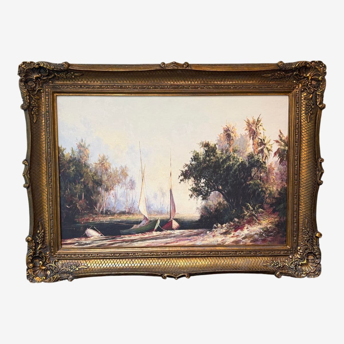 Malarz Peace River Sunset Reproduction Print in Ornate Gilt Frame - Image 1