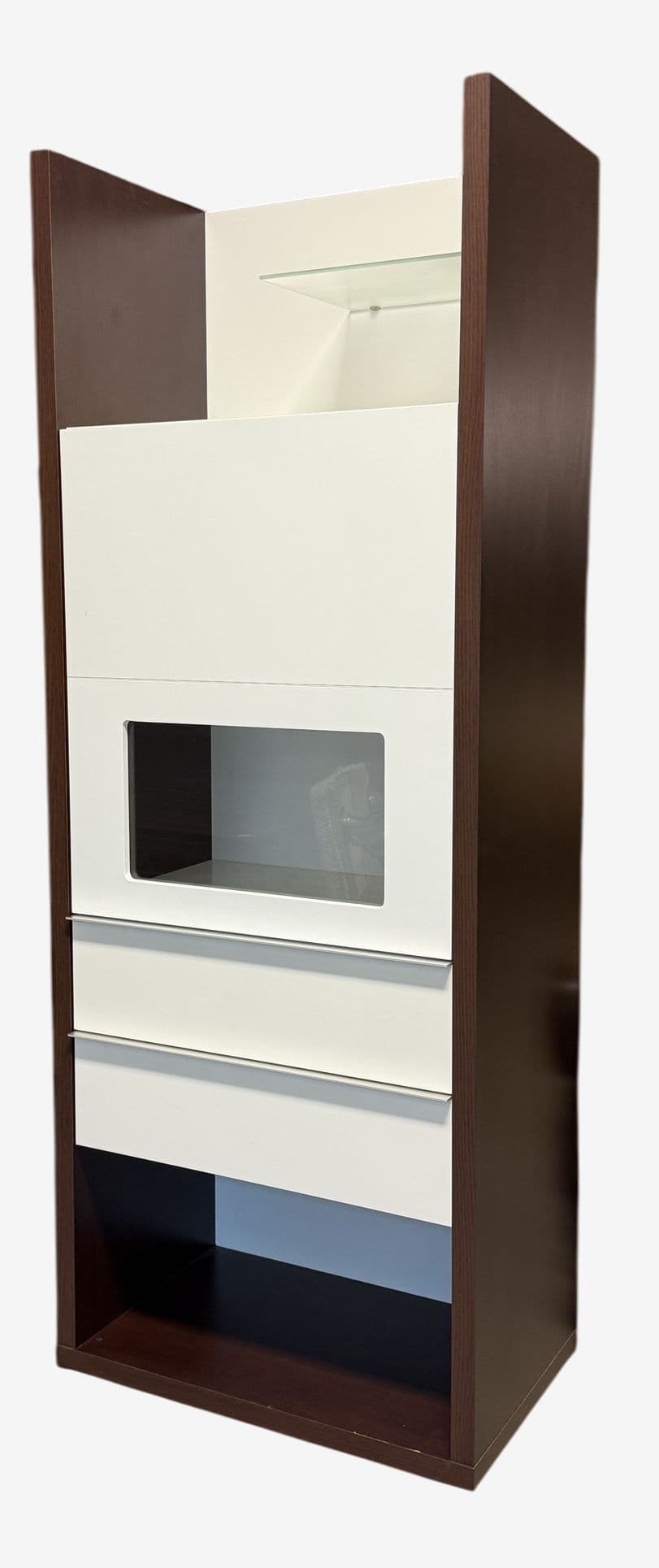 Custom Design Dark Brown + White Laminate Cabinet - Image 1