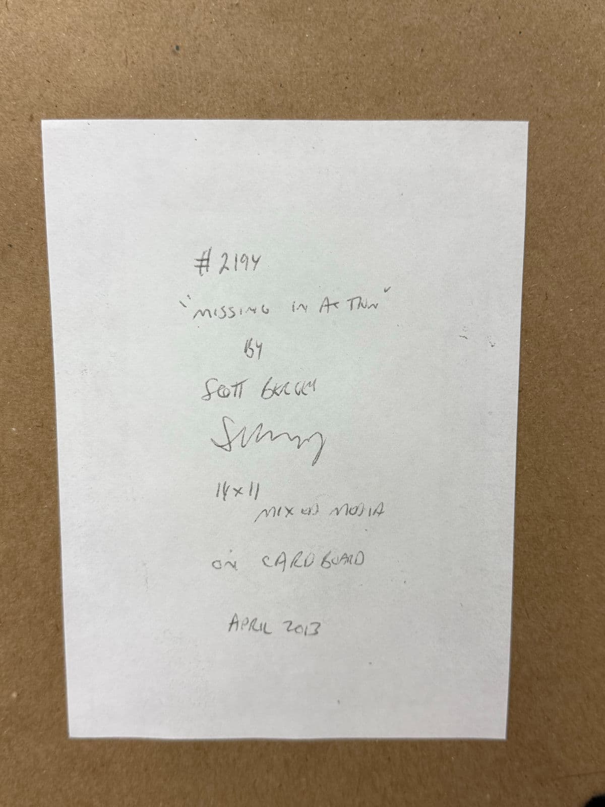 Circa 2013 Scott Bergeyart "Missing in Action" Mixed Media - Thumbnail 13