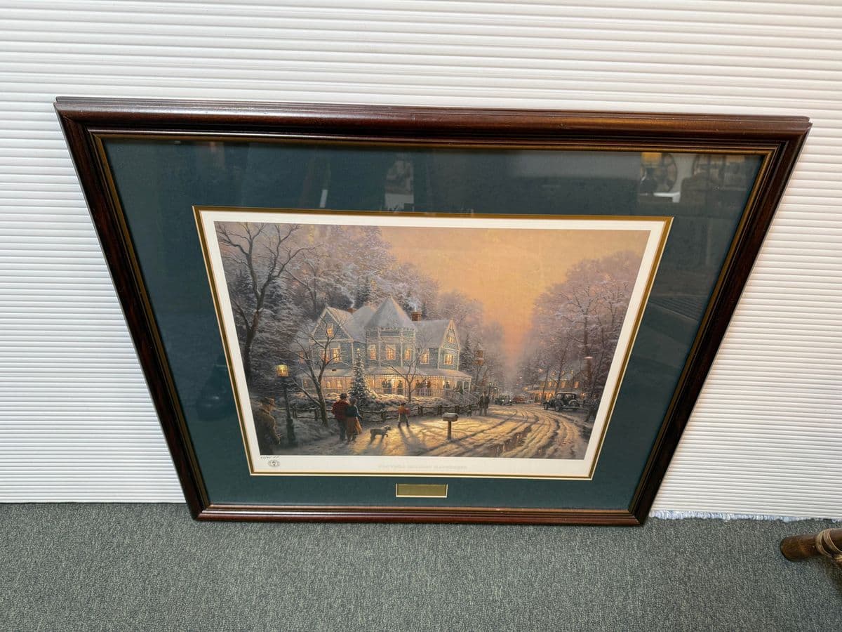 Thomas Kinkade "Foothill Holiday Gathering" Limited Edition 67/95 Print, Framed - Thumbnail 3