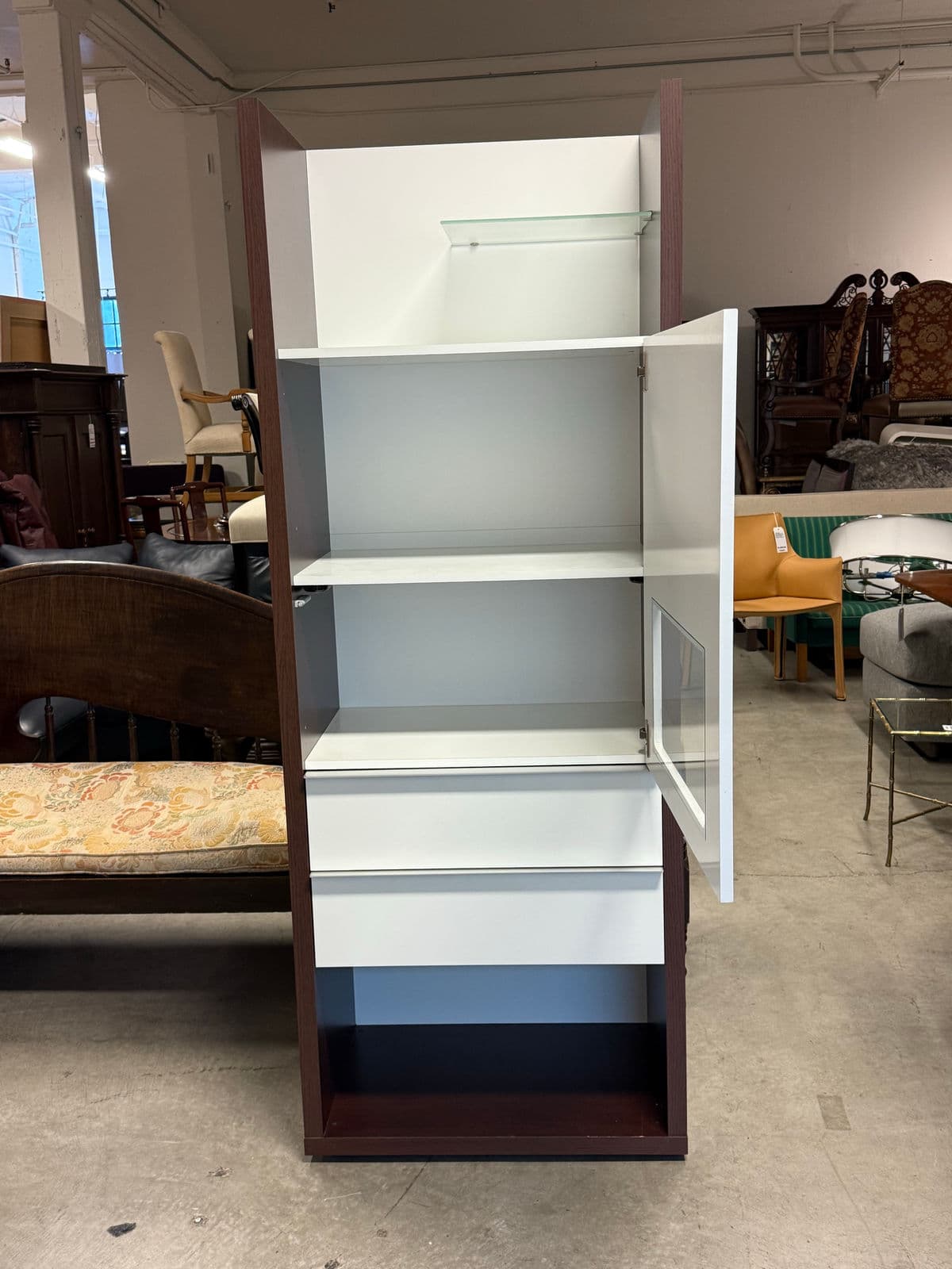 Custom Design Dark Brown + White Laminate Cabinet - Thumbnail 6