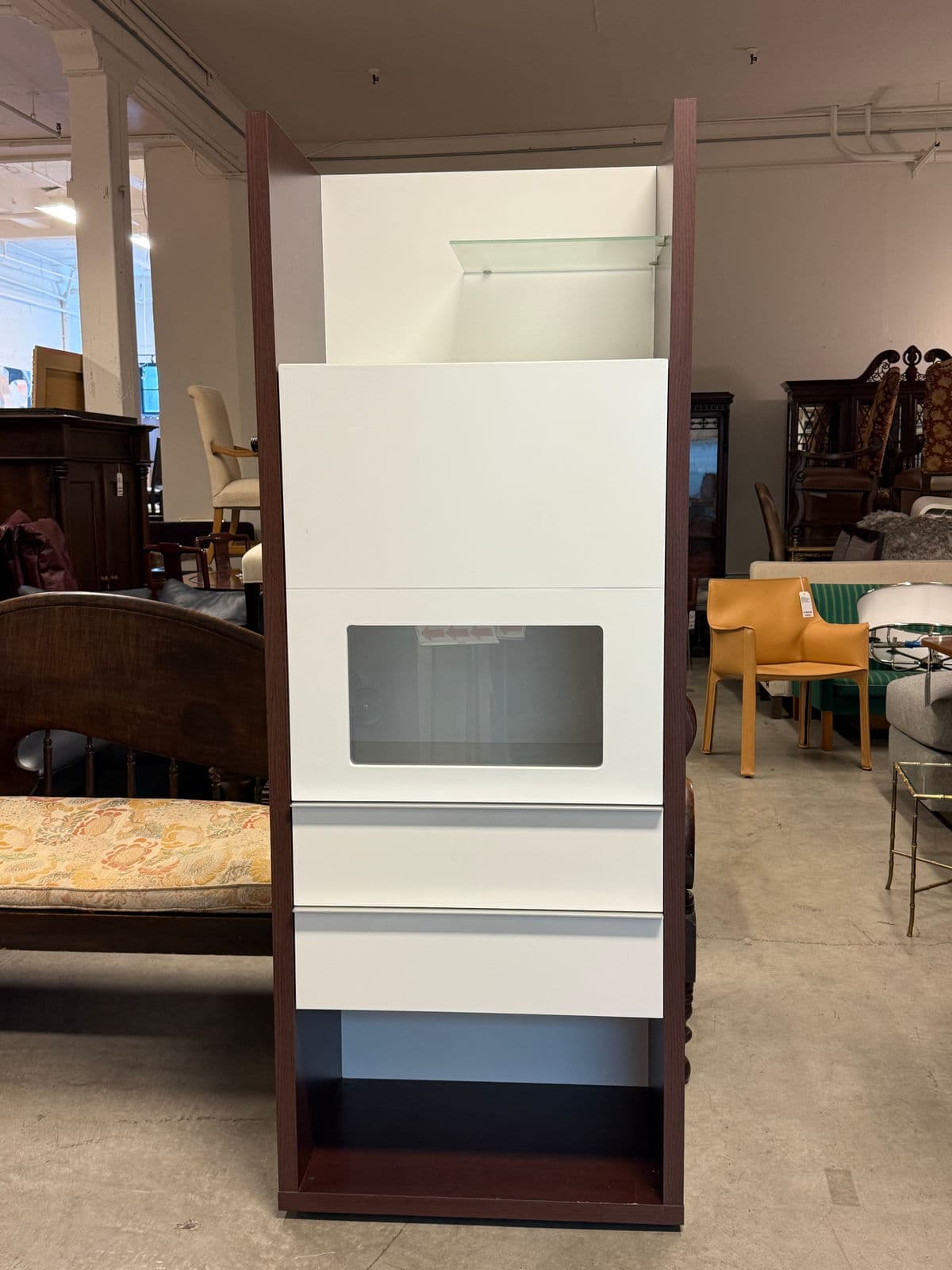 Custom Design Dark Brown + White Laminate Cabinet - Thumbnail 3