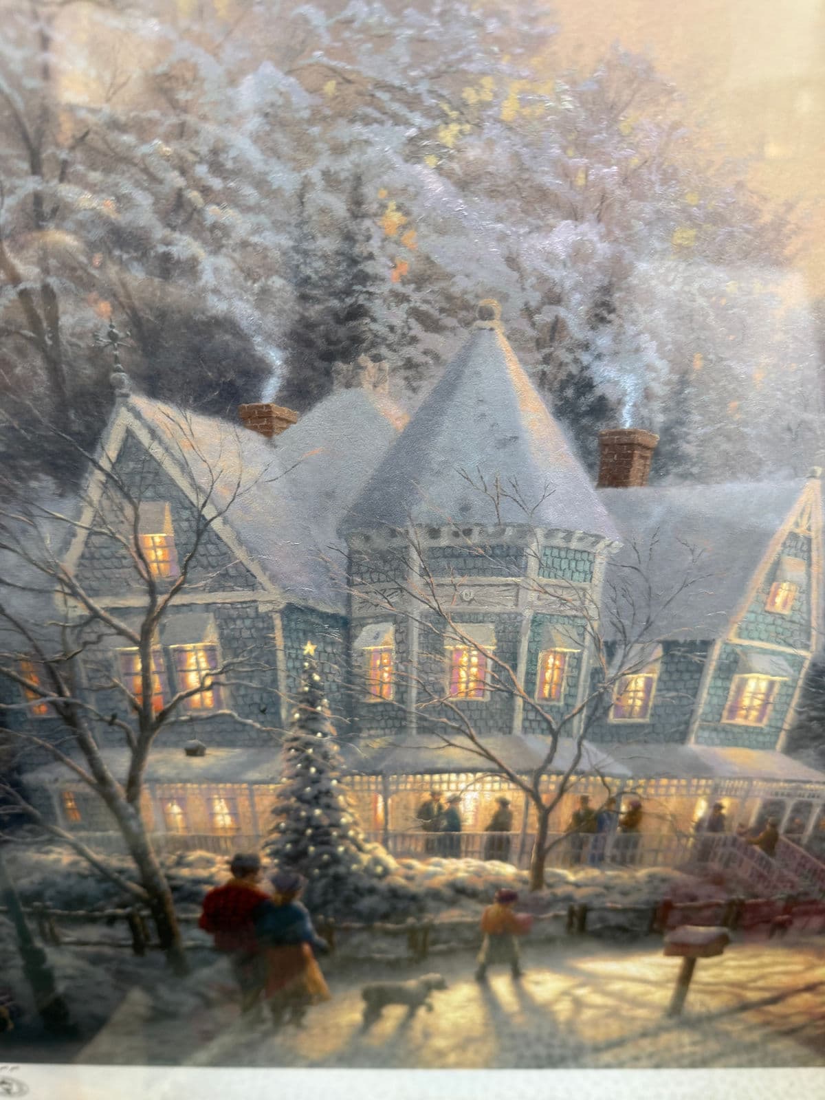 Thomas Kinkade "Foothill Holiday Gathering" Limited Edition 67/95 Print, Framed - Thumbnail 9