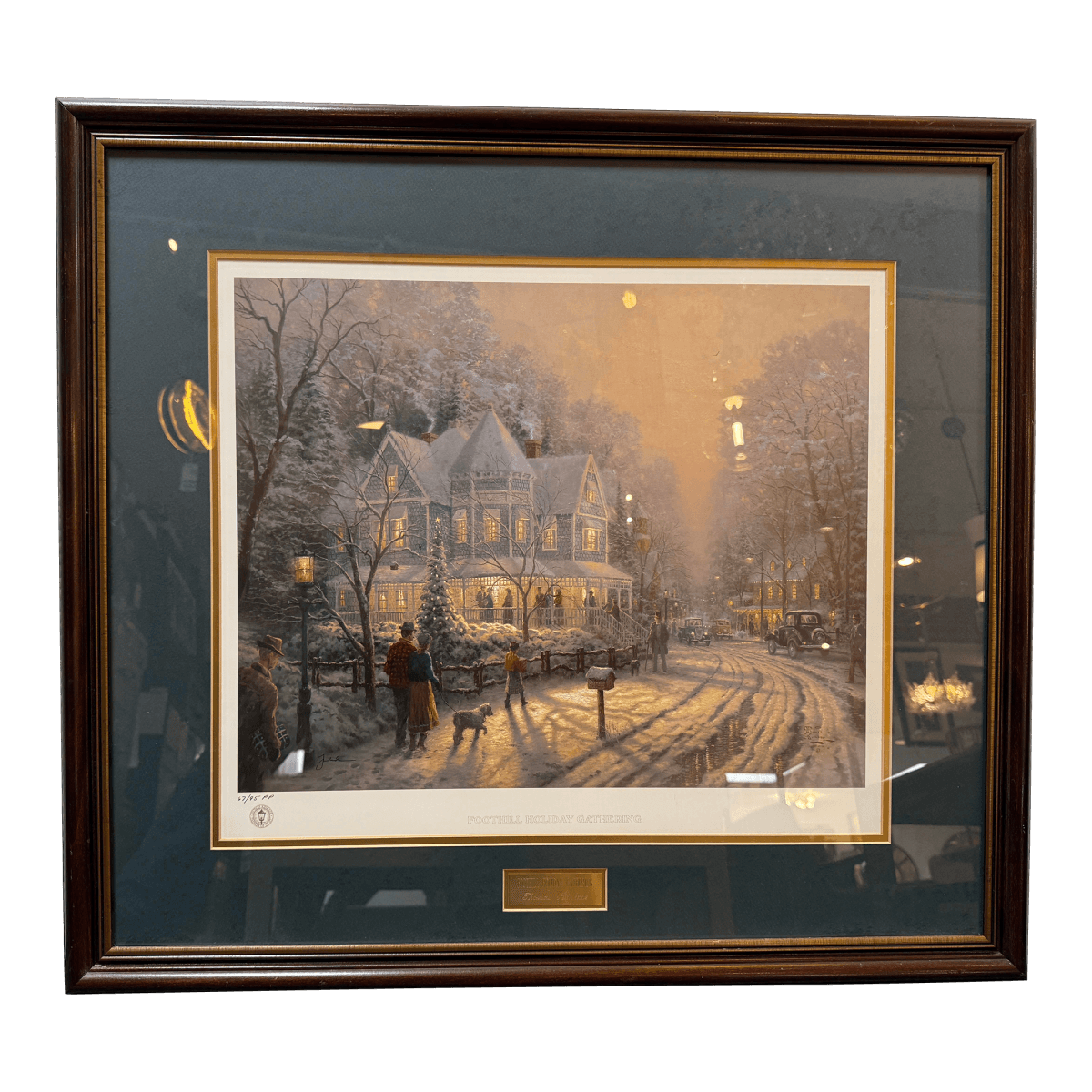 Thomas Kinkade "Foothill Holiday Gathering" Limited Edition 67/95 Print, Framed - Thumbnail 2