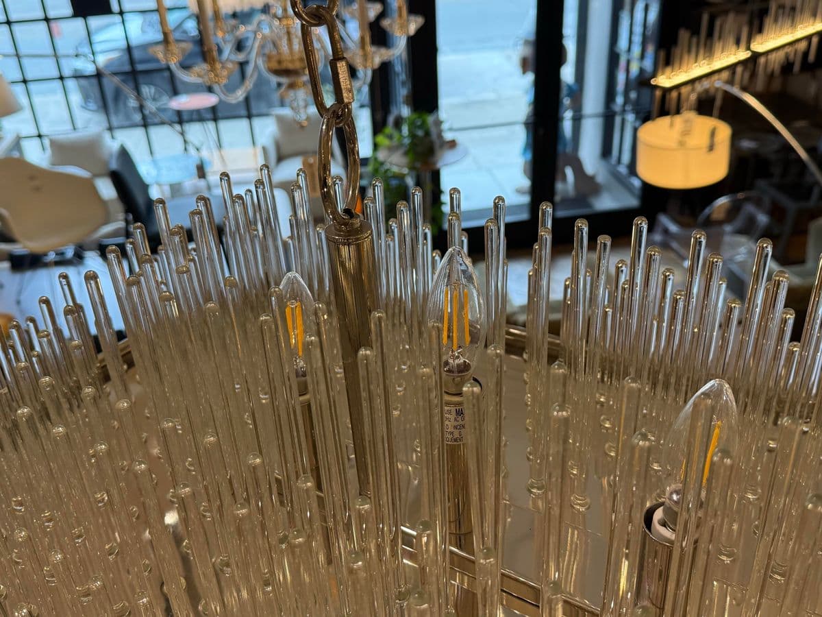 William Sonoma Metropolitan Linear Glass Rod Chandelier - Thumbnail 11