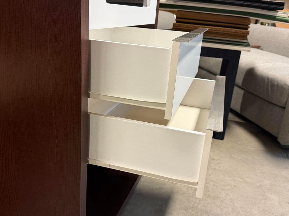 Custom Design Dark Brown + White Laminate Cabinet - Thumbnail 11