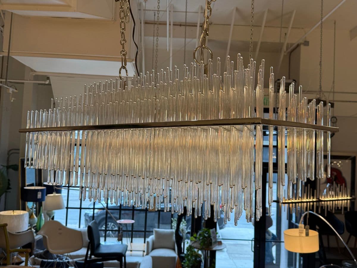 William Sonoma Metropolitan Linear Glass Rod Chandelier - Thumbnail 6