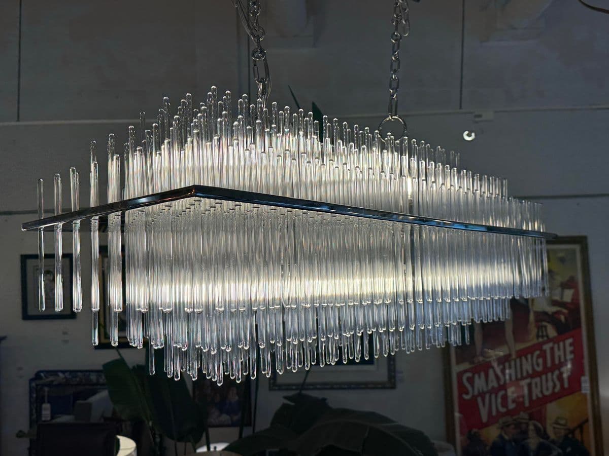William Sonoma Metropolitan Linear Glass Rod Chandelier - Thumbnail 5