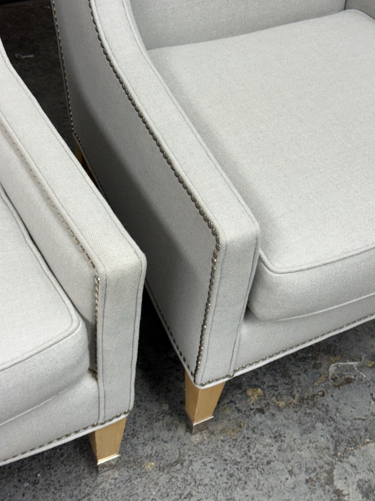 Custom Kravet Contemporary Slope Arm Chairs, Pair - Thumbnail 7