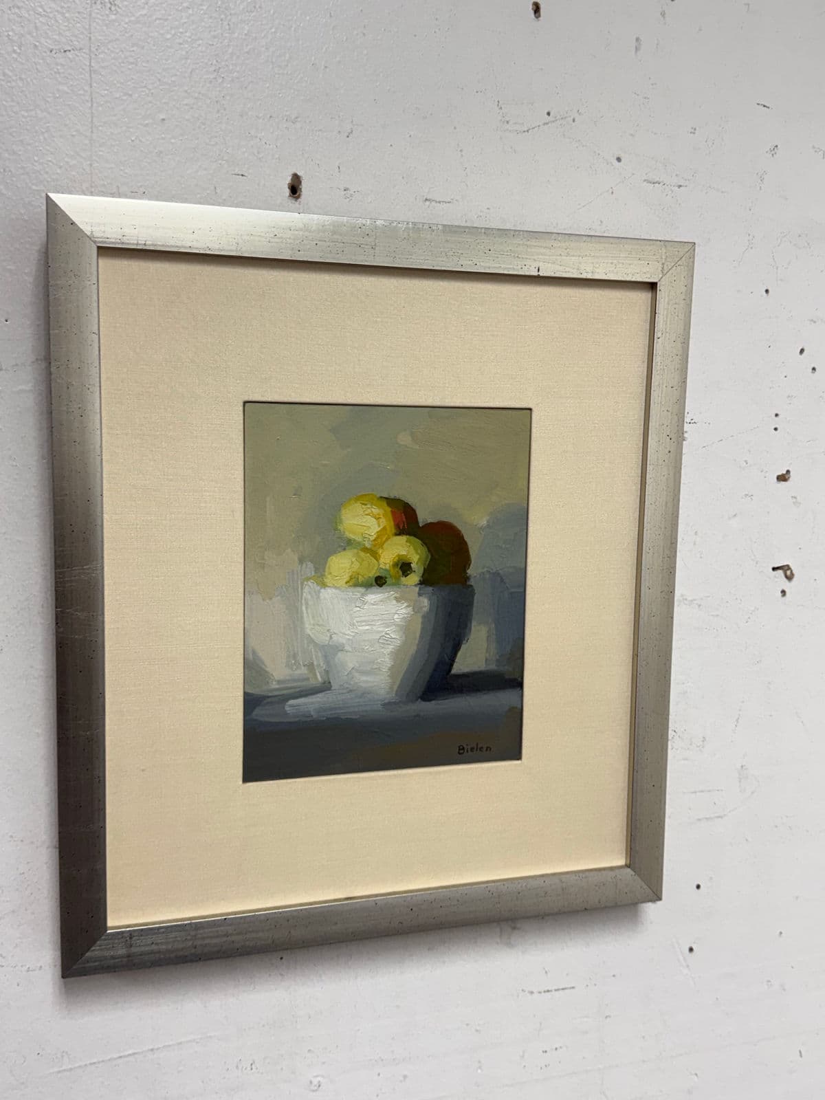 Stanley Bielen "Ladi Apples" Oil on Paper + Signed, Circa 2001 - Thumbnail 3
