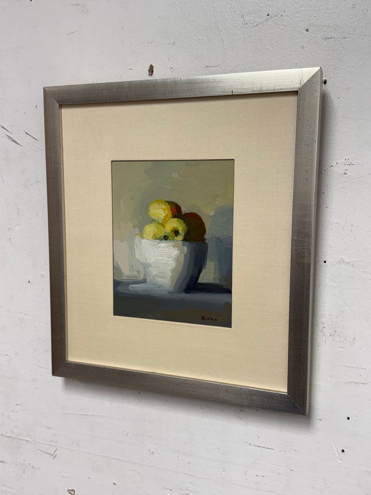 Stanley Bielen "Ladi Apples" Oil on Paper + Signed, Circa 2001 - Thumbnail 4