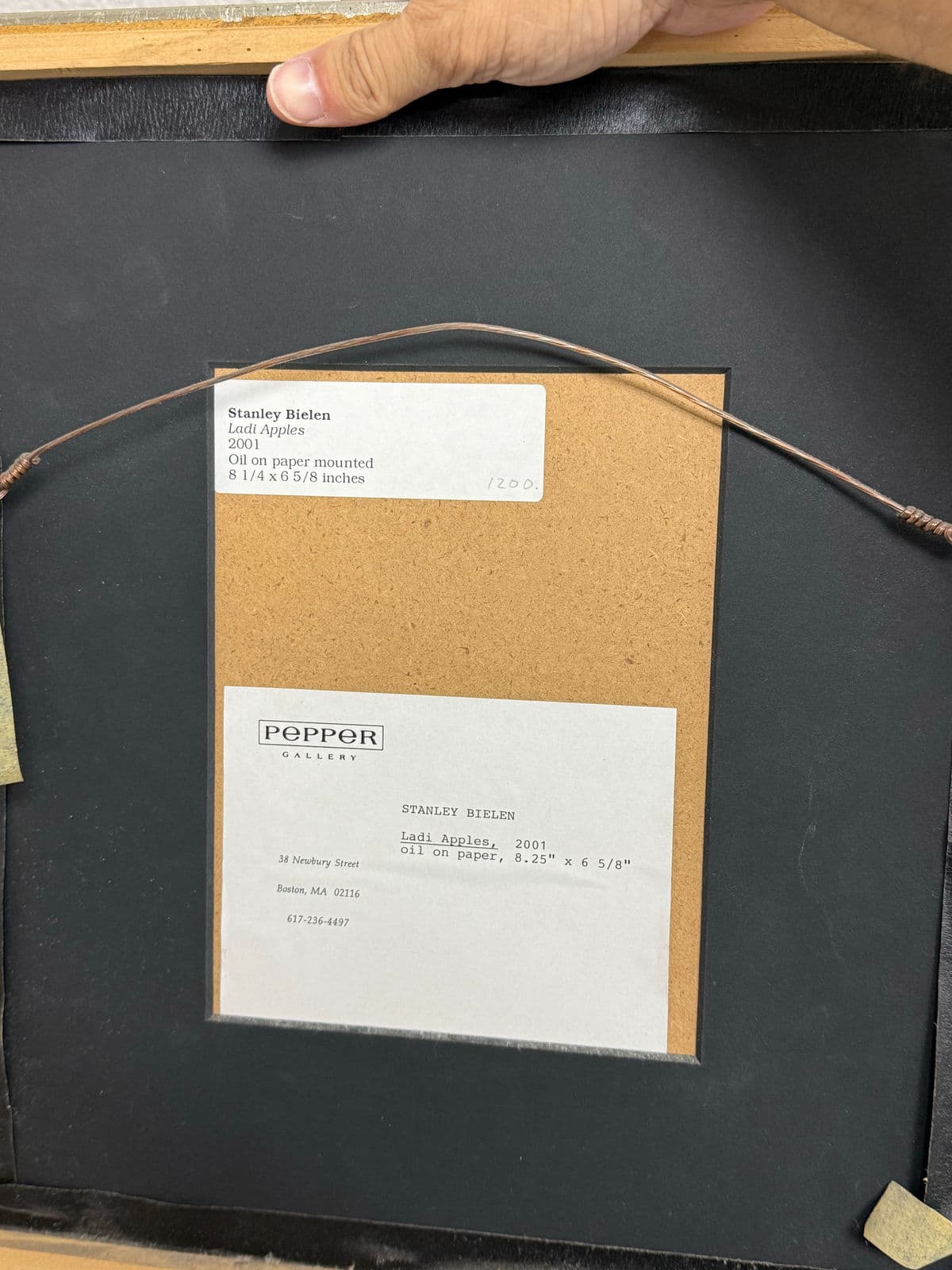 Stanley Bielen "Ladi Apples" Oil on Paper + Signed, Circa 2001 - Thumbnail 10