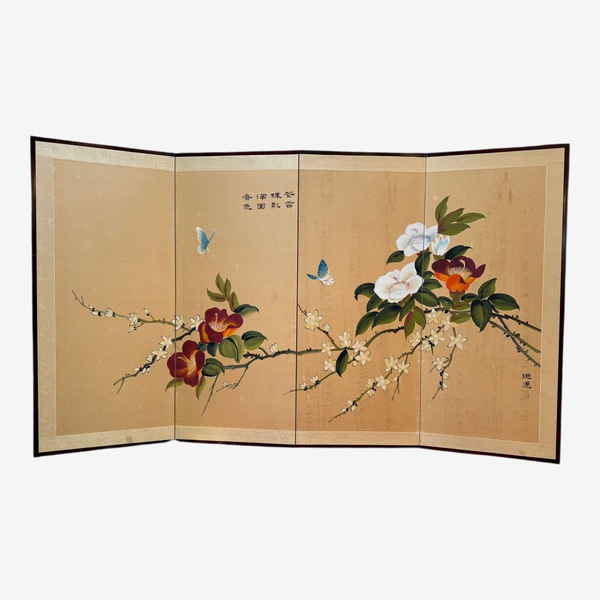 Hand Painted Chinese Gold Screen/Room Divider - Image 1