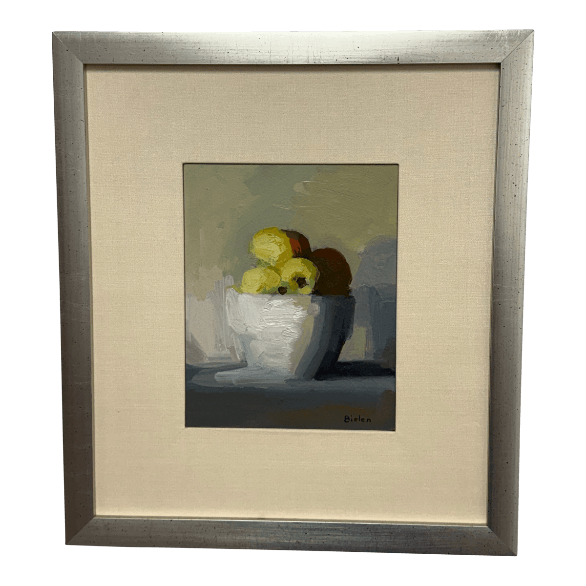 Stanley Bielen "Ladi Apples" Oil on Paper + Signed, Circa 2001 - Thumbnail 2