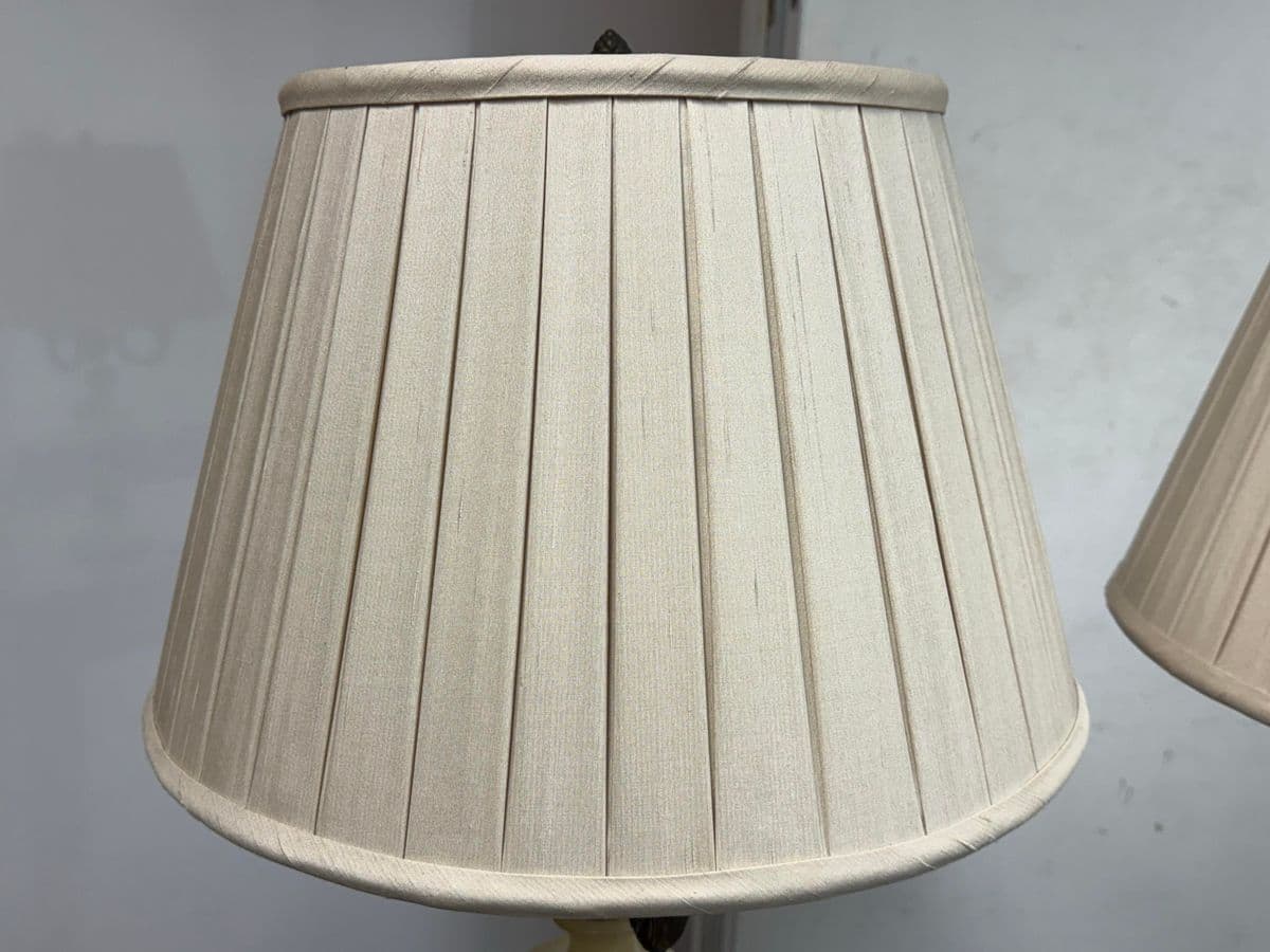 Vintage Alabaster + Bronze Finish Table Lamps, Pair - Thumbnail 8